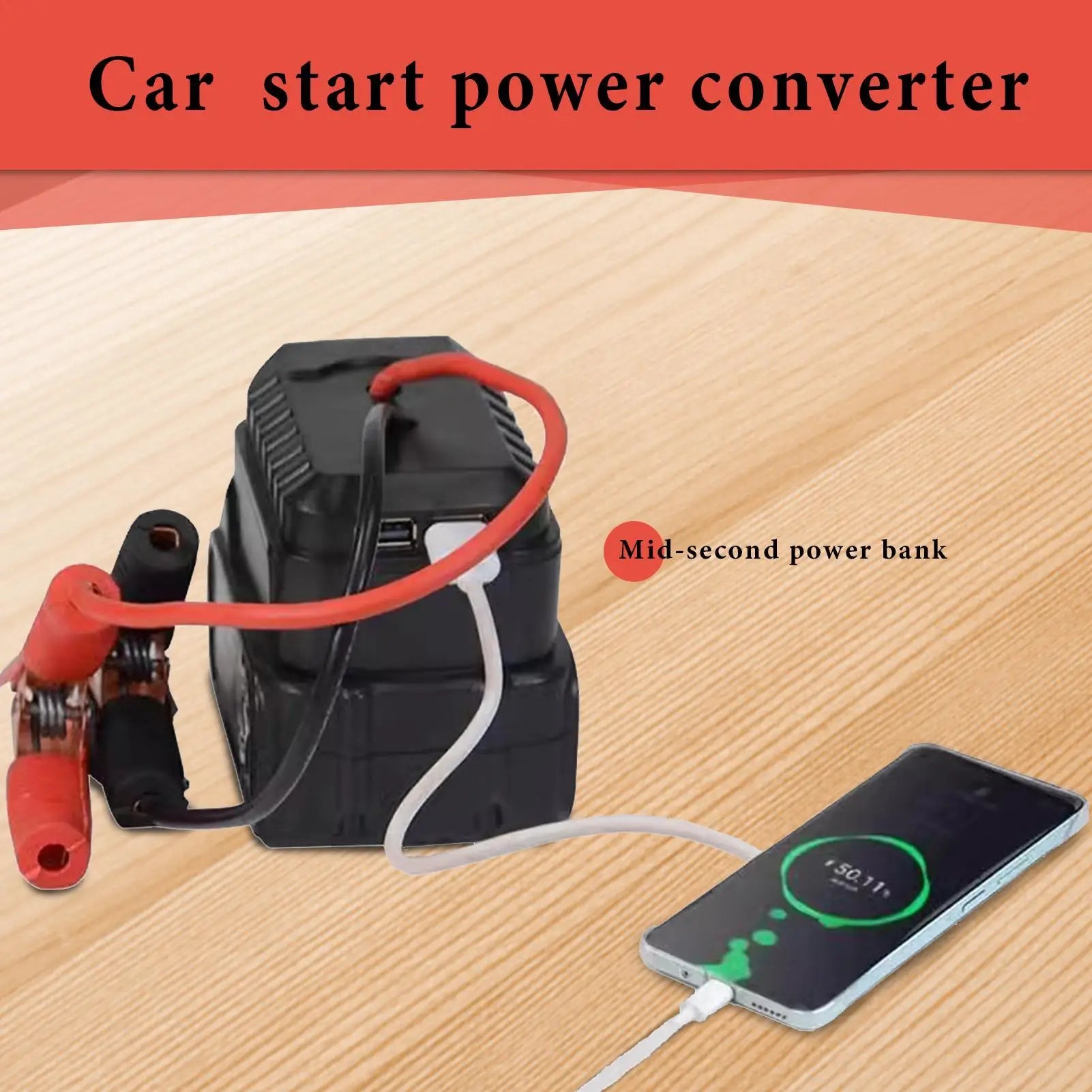 Portable Car Battery Jump Starter Lithium Battery Booster Pack Power Bank with Quick Charging for Vehicle Emergency Jump Start