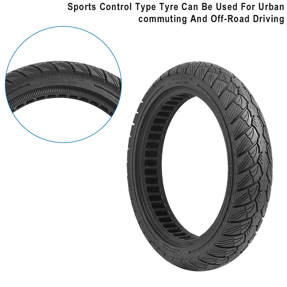 14X2.50 Electric Bike 2.50-10 Solid Tire Wear-resistant Explosion-proof Tyre 14inch Without Inner Tube Tire for Electric Vehicle