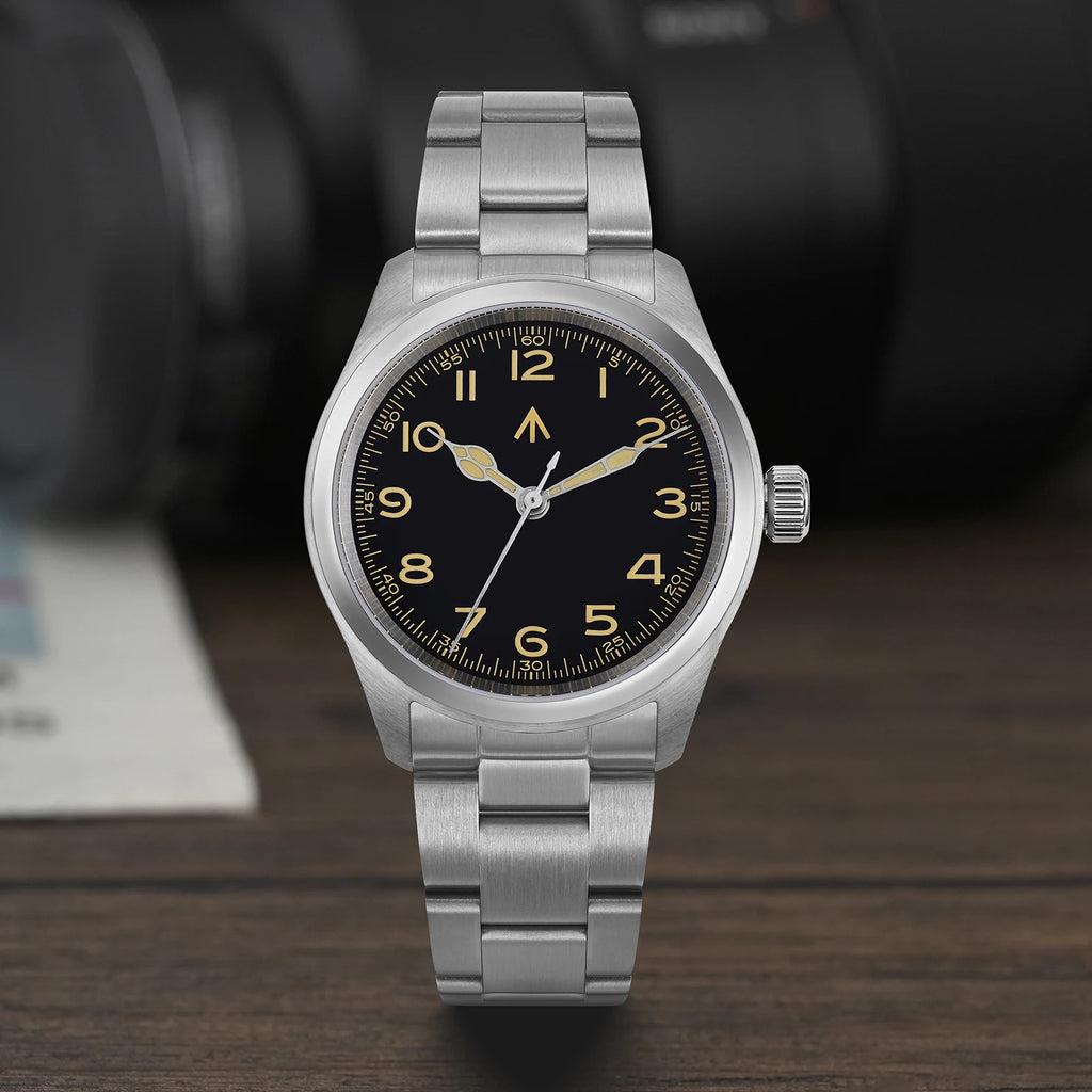 Militado ML08 Military Watch VH31 Quartz Movement Double Domed Sapphire C3 Super Luminous 10Bar Waterproof 38mm Vintage Watches