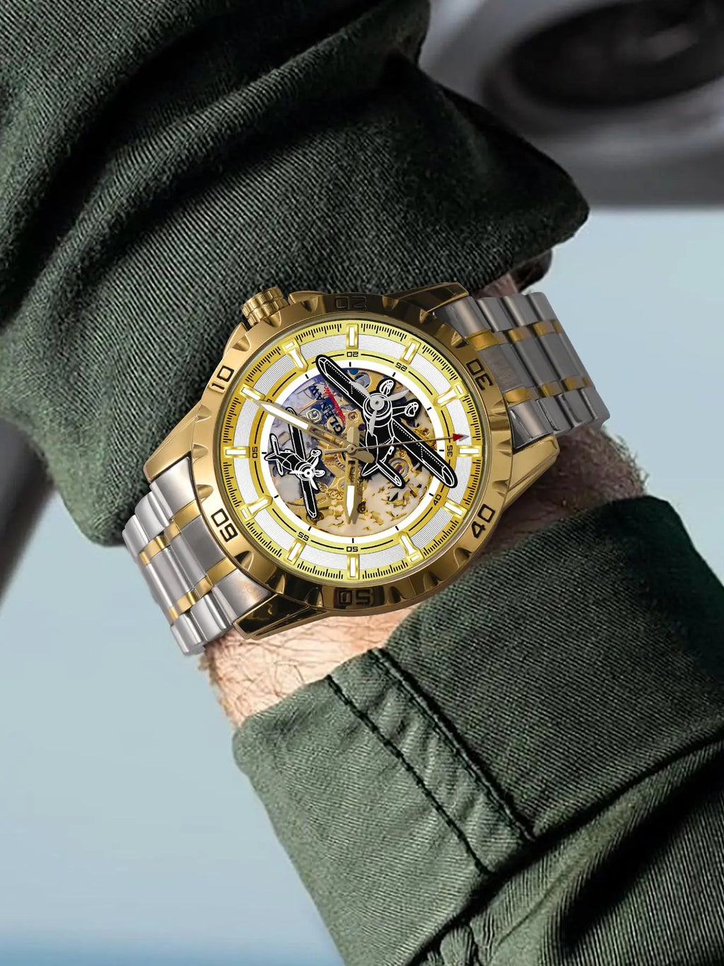 Glenaw Aircraft fully automatic mechanical men's watches, multi-color, trendy and fashionable personalized top brand watches