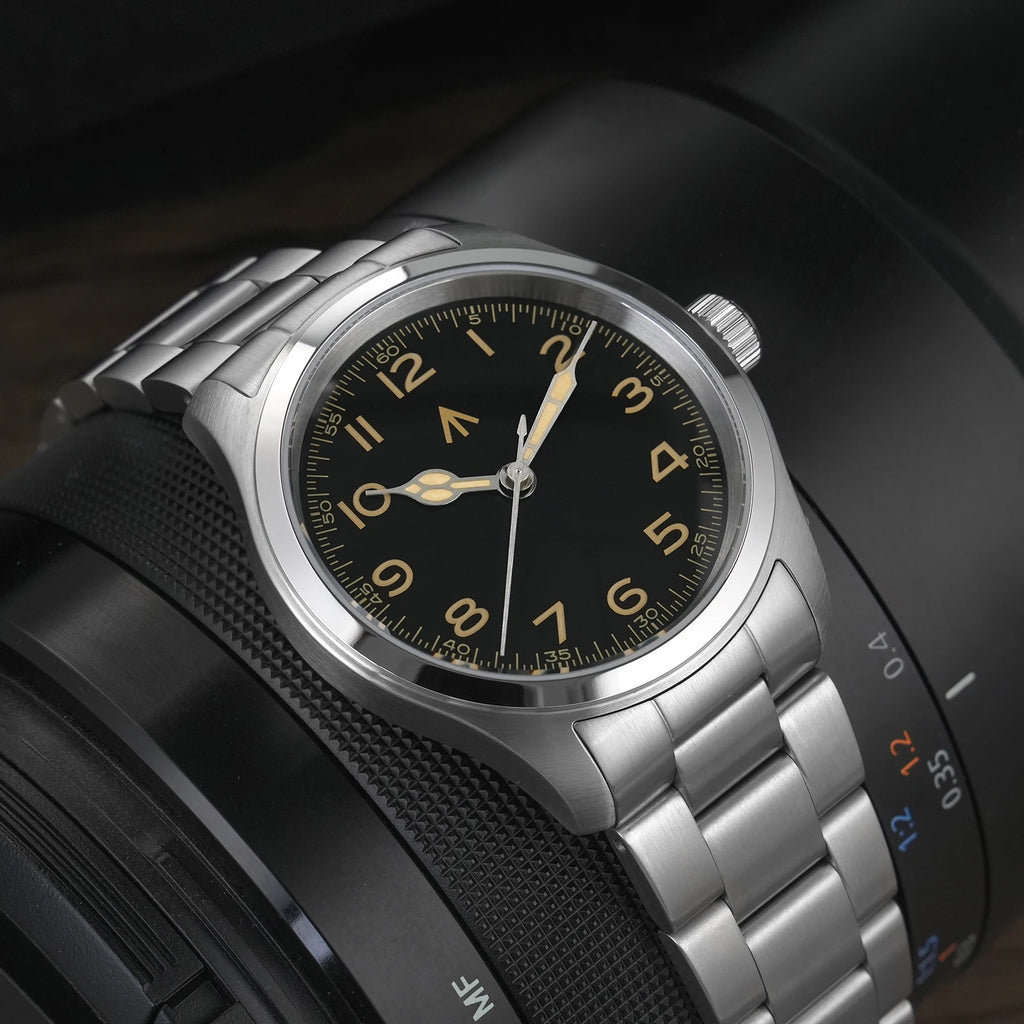 Militado ML08 Military Watch VH31 Quartz Movement Double Domed Sapphire C3 Super Luminous 10Bar Waterproof 38mm Vintage Watches