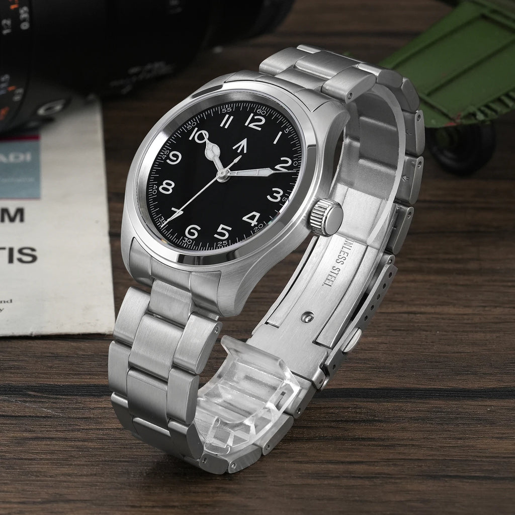Militado ML08 Military Watch VH31 Quartz Movement Double Sapphire Crystal C3 BGW9 Luminous 10Bar Waterproof 38mm Vintage Watch