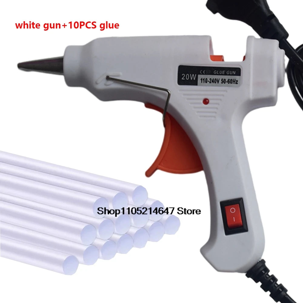 Hot Melt Glue Gun DIY Mini Household Industrial Guns Heat Temperature Thermo EU Electric Repair Tool Use 7mm Glue Sticks 20W