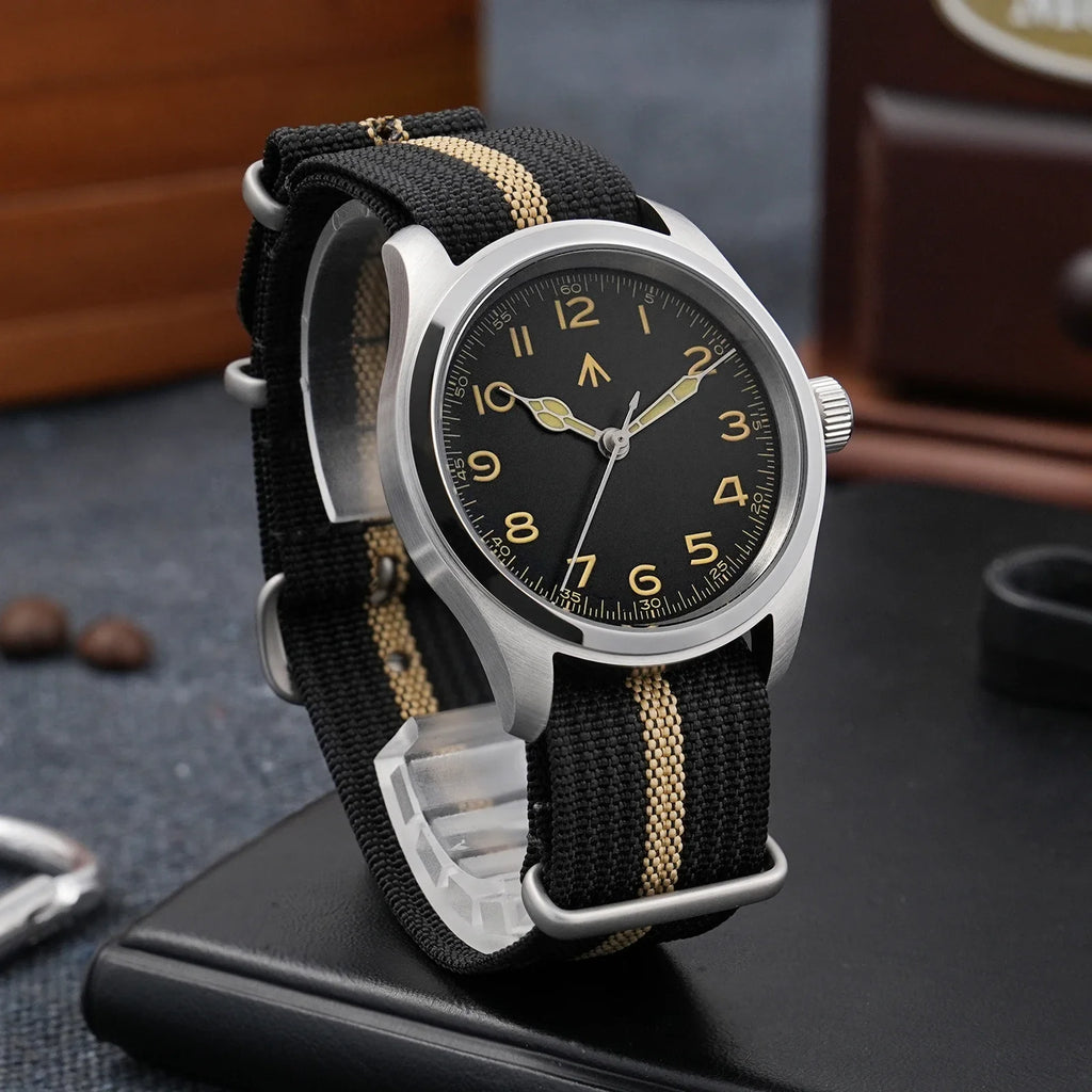 Militado ML08 Military Watch VH31 Quartz Movement Double Domed Sapphire C3 Super Luminous 10Bar Waterproof 38mm Vintage Watches