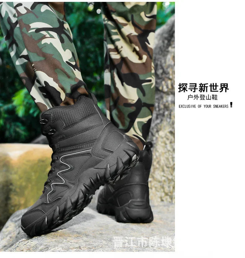 Tactical Man's Boots Waterproof Desert Military Hunting Hiking Men's Shoe Unisex Army Boots Safety Ankle Climbing Boots for Man