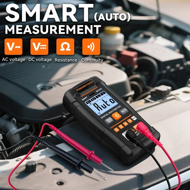 MT01S Digital Multimeter 4000 Counts Smart Auto-Range AC/DC Voltage Resistance Continuity Test Profesional Electrician Tester