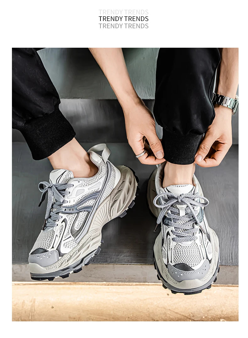 Sports and leisure shoes, men's shoes, marathon oversized air cushioned shoes, fly woven all season rubber, wear-resistant, anti