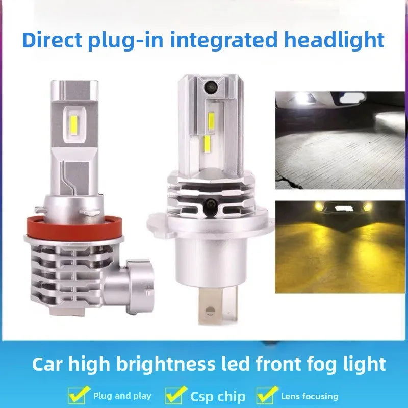 Automotive LED Headlights - High/Low Beam Switchable Headlight Bulbs, Laser Wireless Integrated LED Lights, Motorcycle Lights