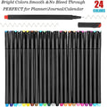 24pcs Fineliner Point Pens - for Coloring, Sketching, Outlining, and Drawing - Comfortable Grip, Vibrant Ink Flow, and Precise