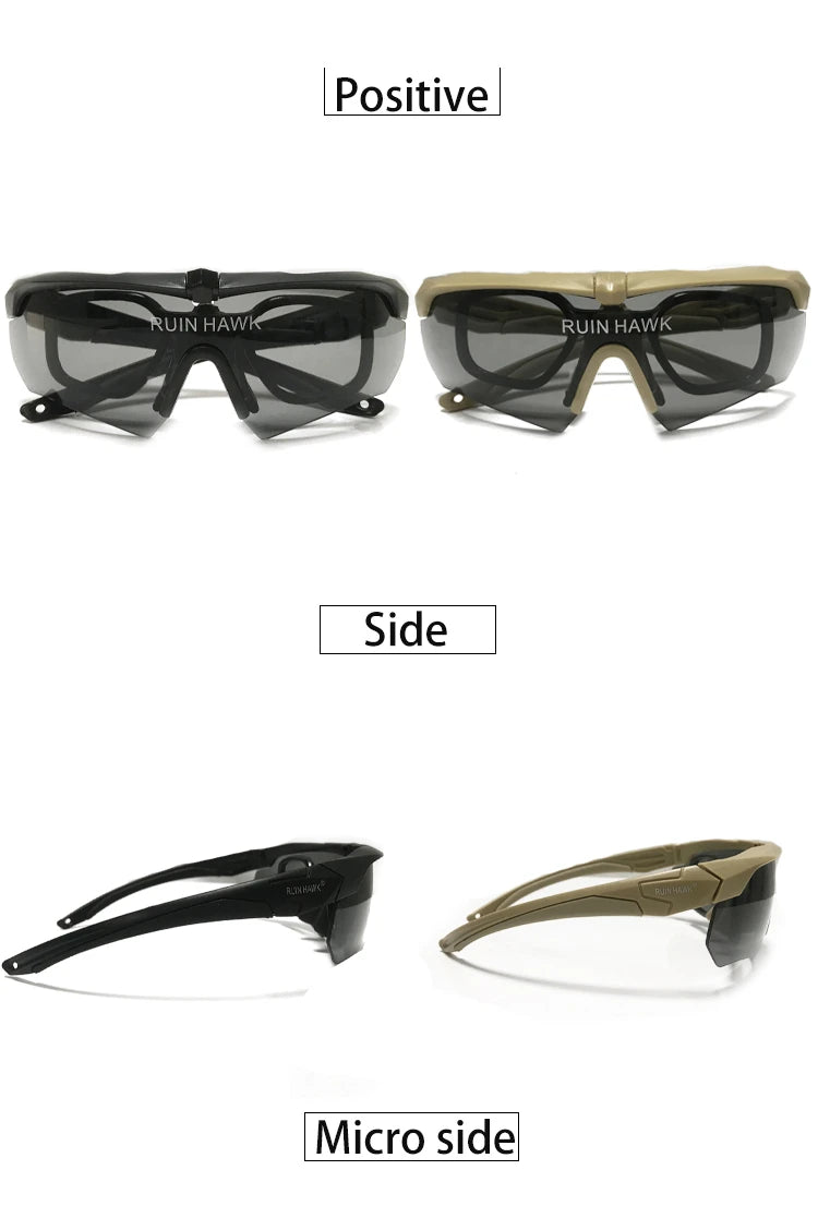 Tactical Glasses With Myopia Frame Sports Airsoft Hunting Mountaineering Goggles Shooting Military Equipment Sunglasses