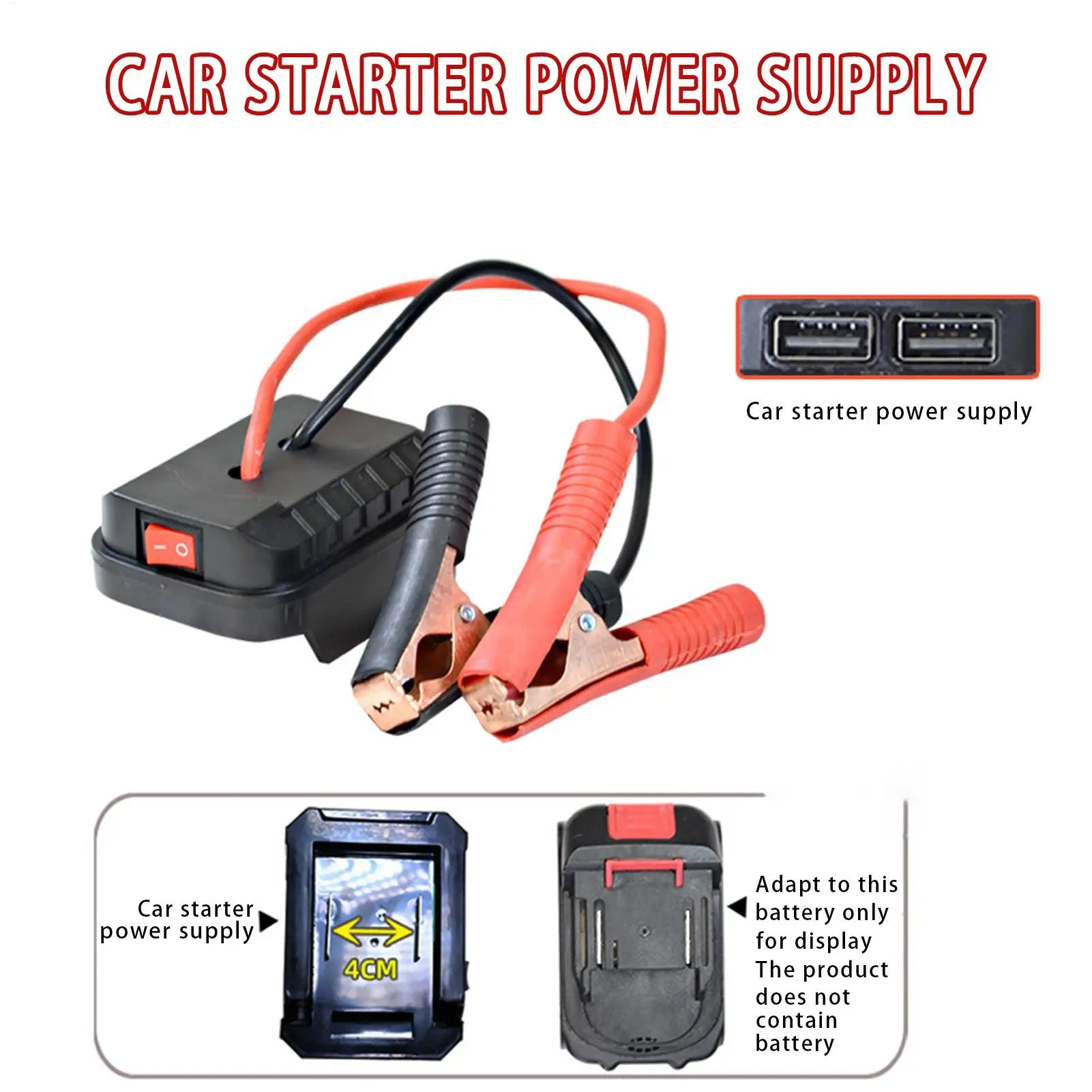 Portable Car Battery Jump Starter Lithium Battery Booster Pack Power Bank with Quick Charging for Vehicle Emergency Jump Start