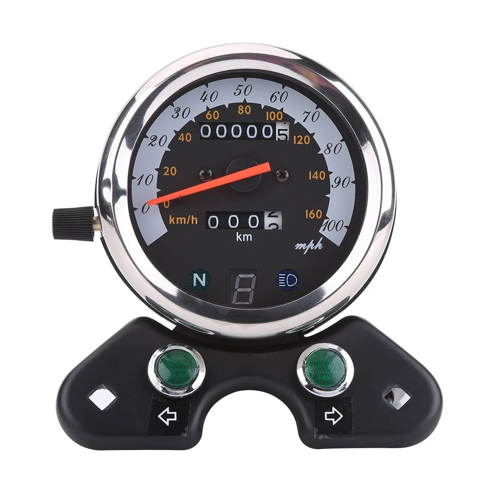 Motorcycle Speedometer Speedometer  Meter Universal Motorcycle Dual Odometer Speedometer  Meter Gear Digital Display