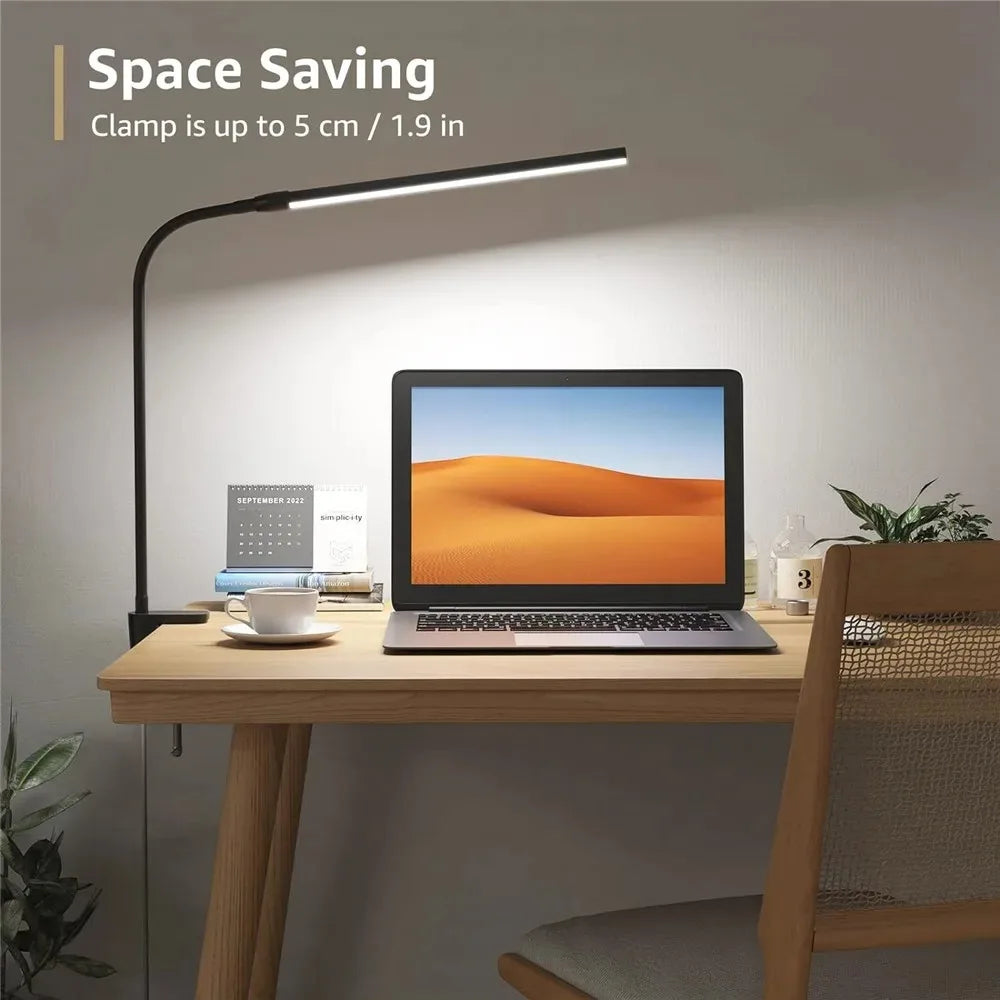 LED Desk Lamp Double/Single Head Architect Desk Lamps Office Eye-Caring Desk Light Stepless Dimmable Adjustable Gooseneck Lamp