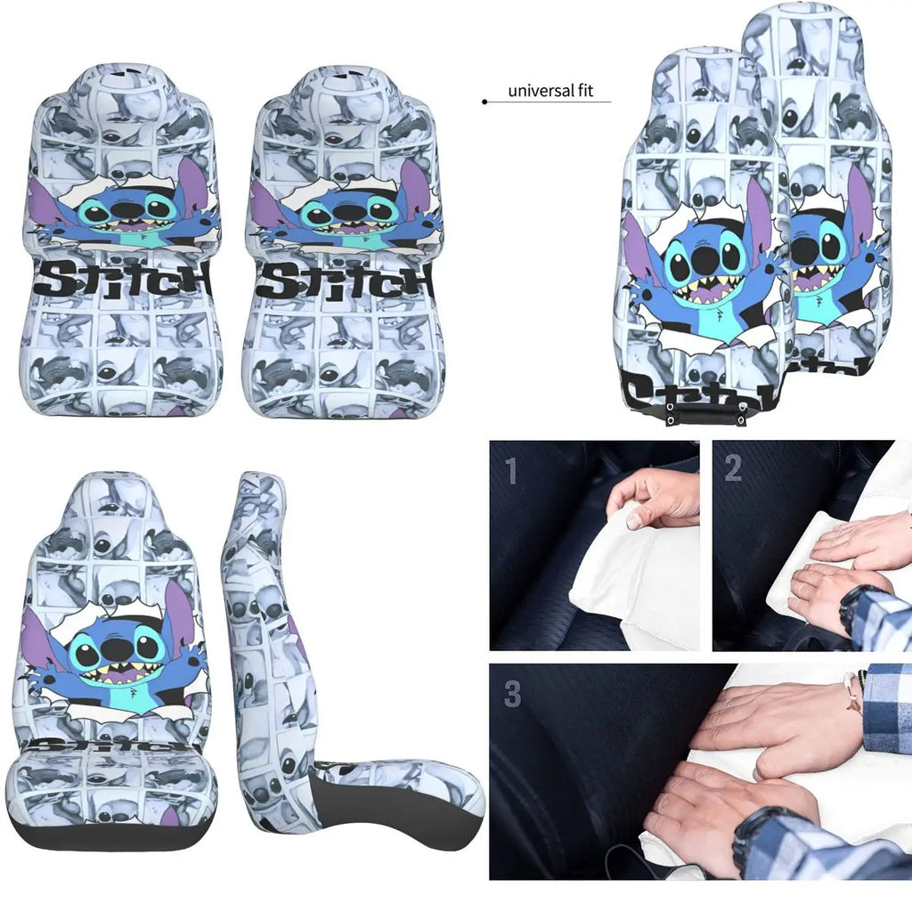 Stitches Car Accessory Seat Covers for Front Seats Interior Auto Truck Van SUV Cars High Quality Cover Set of 2