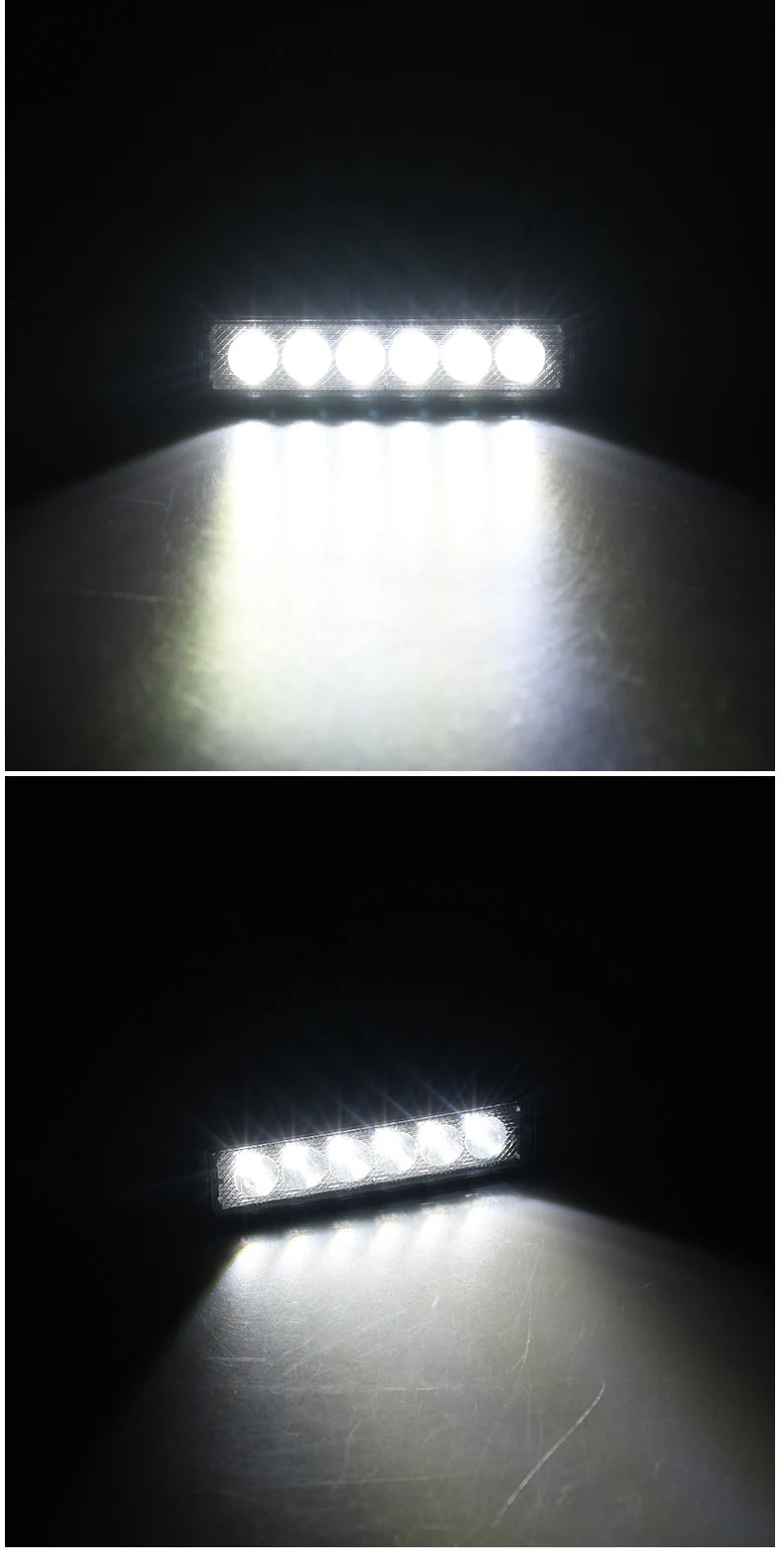 6 LED Motocycle Work Light High Bright Spotlight Offroad Automobile Truck Driving Fog Headlights DRL Driving Lamp 12V