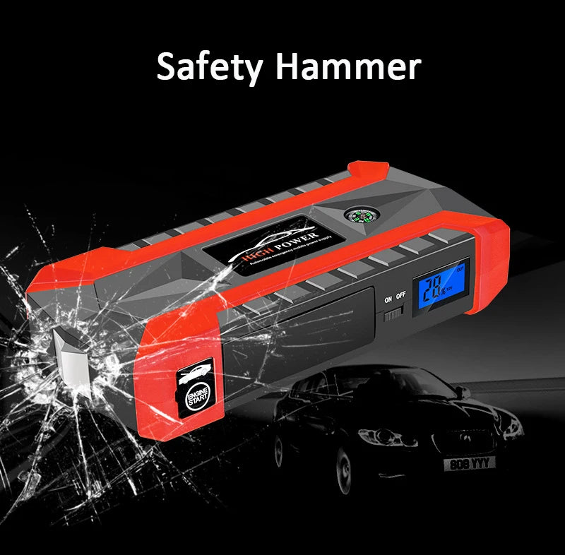 Car Jump Starter Power Bank for Mobile Phones Tablet Charger Auto Jumper Engine Battery Emergency with Flashlight 39800mAh