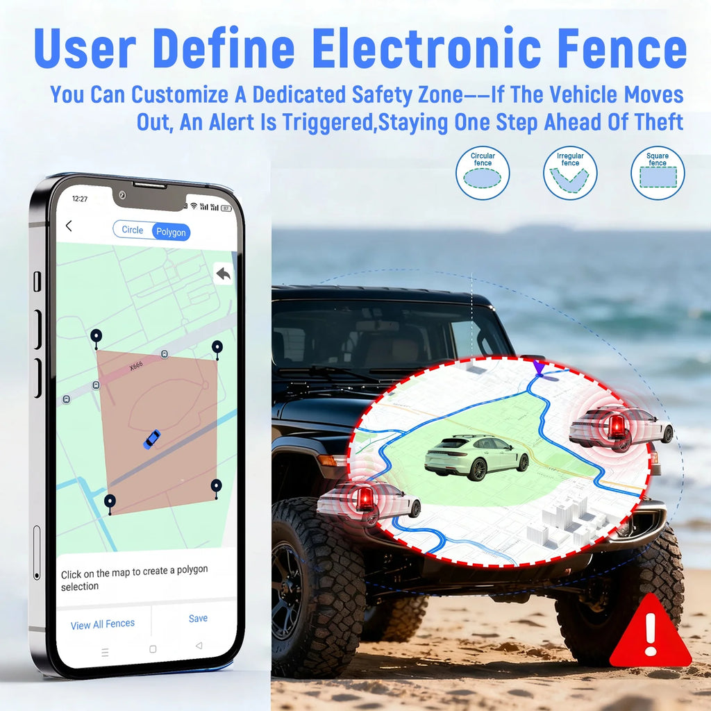 4G GPS Tracker For Vehicle 7500mAh Long Battery Strong Magnetic 4-Star Positioning IP67 Waterproof Multiple Alarms Anti-theft