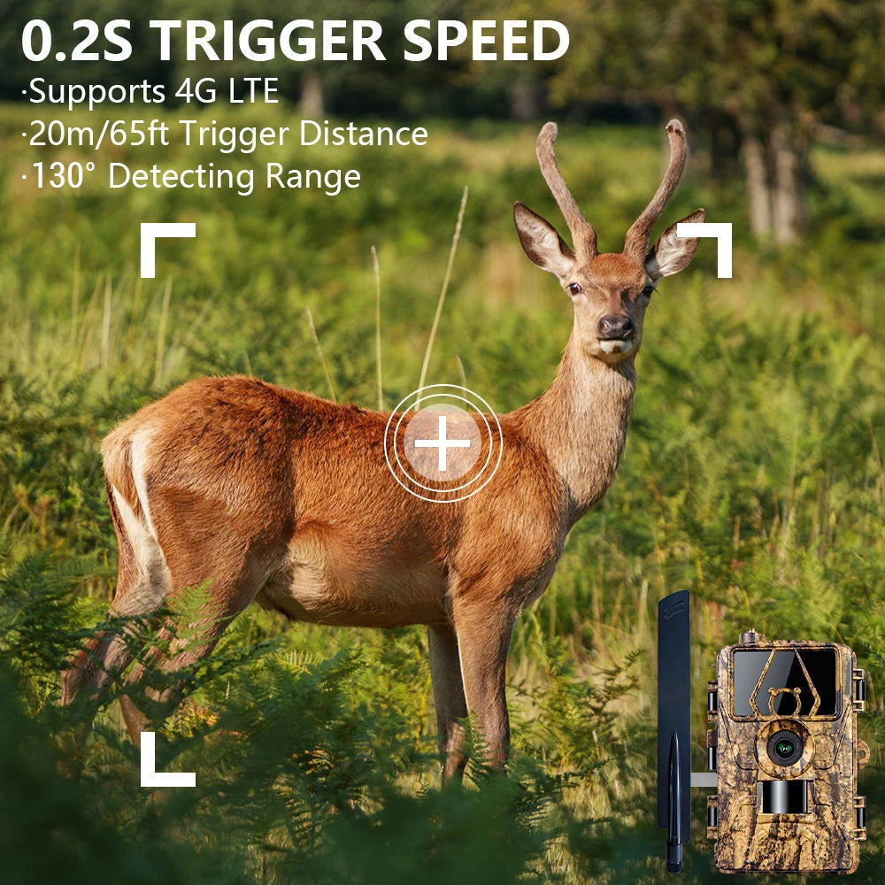 Trail Cam with 8K Video 60MP Images Night Vision Motion Activated Waterproof Wildlife Camera for Hunting Home Security Cameras