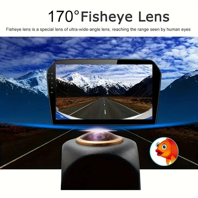 170° Fish-Eye Lens AHD 1080P/CCD Car Camera, Front, Side, And Rear Views, Compatible with All Vehicles, Without Battery