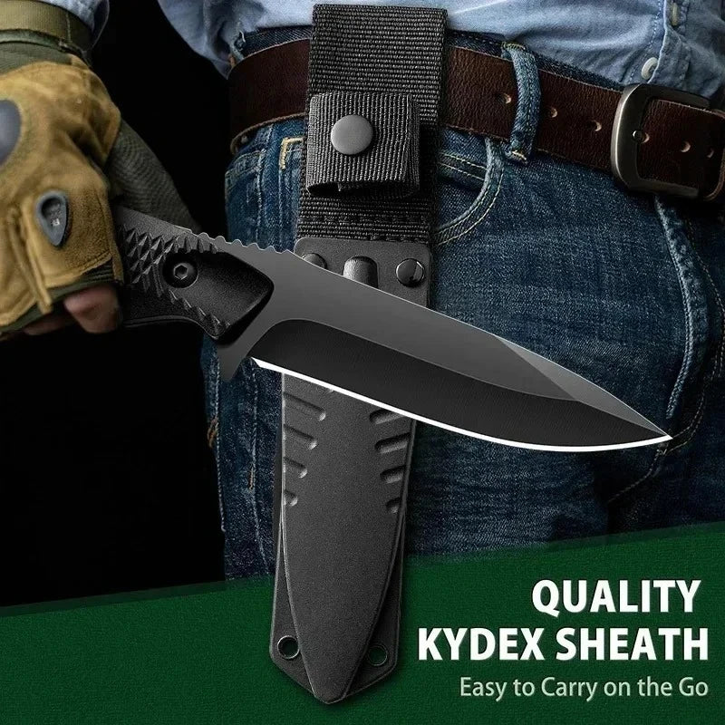 High Hardness Camping Hunting Butcher Knife for Cutting Meat Outdoor Hiking Portable Practical Fixed Blade Knives with K Sheath
