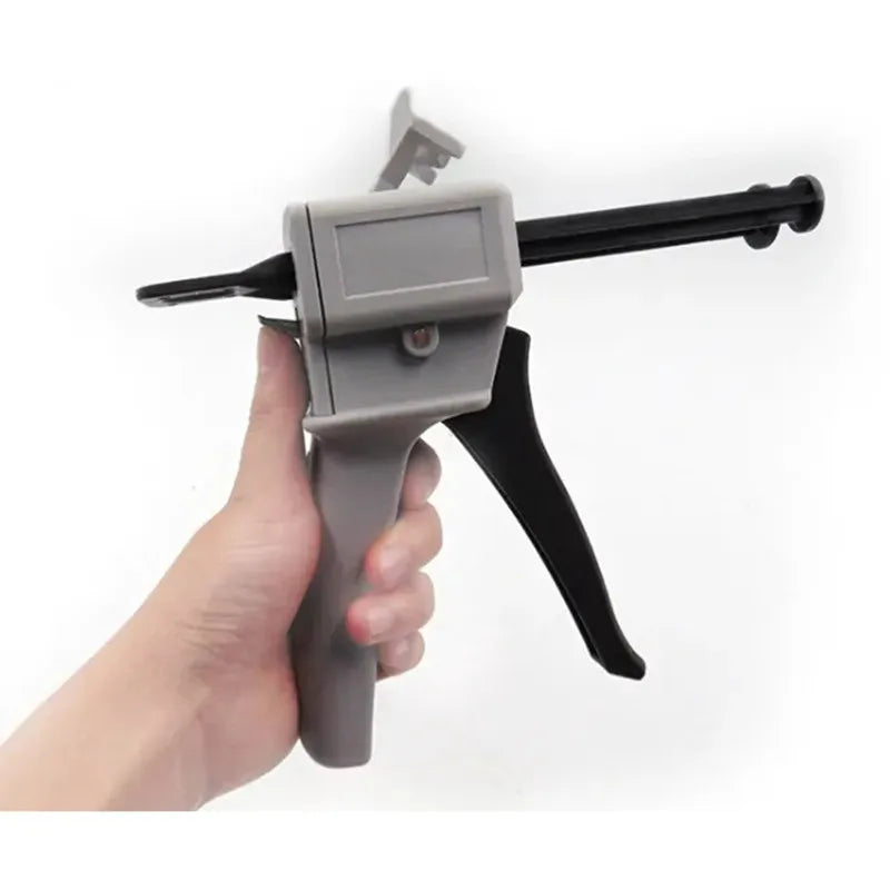 Glue Gun 50ml Two Component AB Epoxy Sealant Glue Gun Applicator Glue Adhensive Squeeze Mixed 1:1 Manual Caulking Gun Dispenser