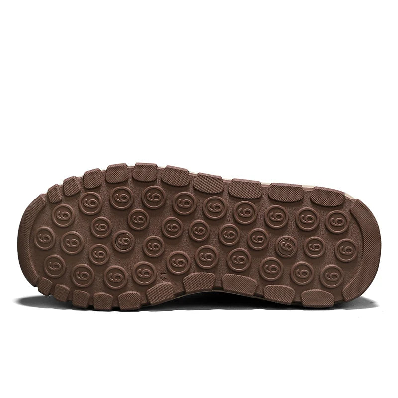 New solid-color sports shoes - Men's genuine leather low-top slip-on covered driving shoes - Sports shoes - Excellent comfort