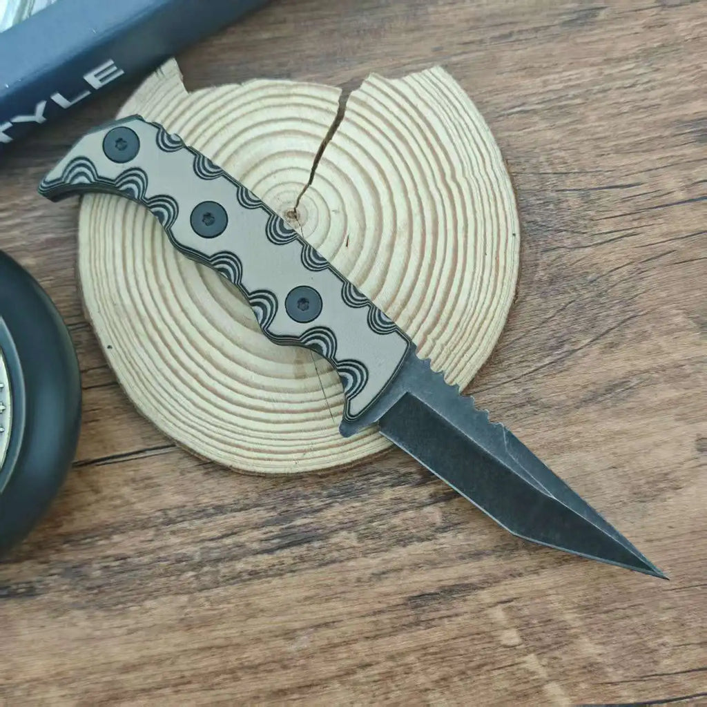 Practical Jungle Adventure Hunting Tactics Small Straight Knives 7Cr13Mov Blade G10 Handle Tool EDC Portable Adventure Tool