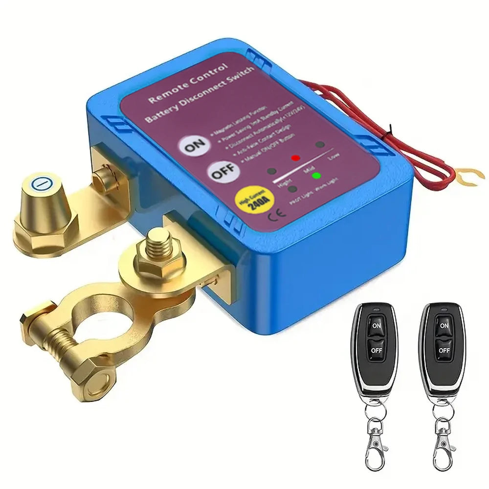 Battery Disconnect Power Switch 12V 240A Shut Off Cut Off Kill Switch With Remote Control Switch For Car Truck