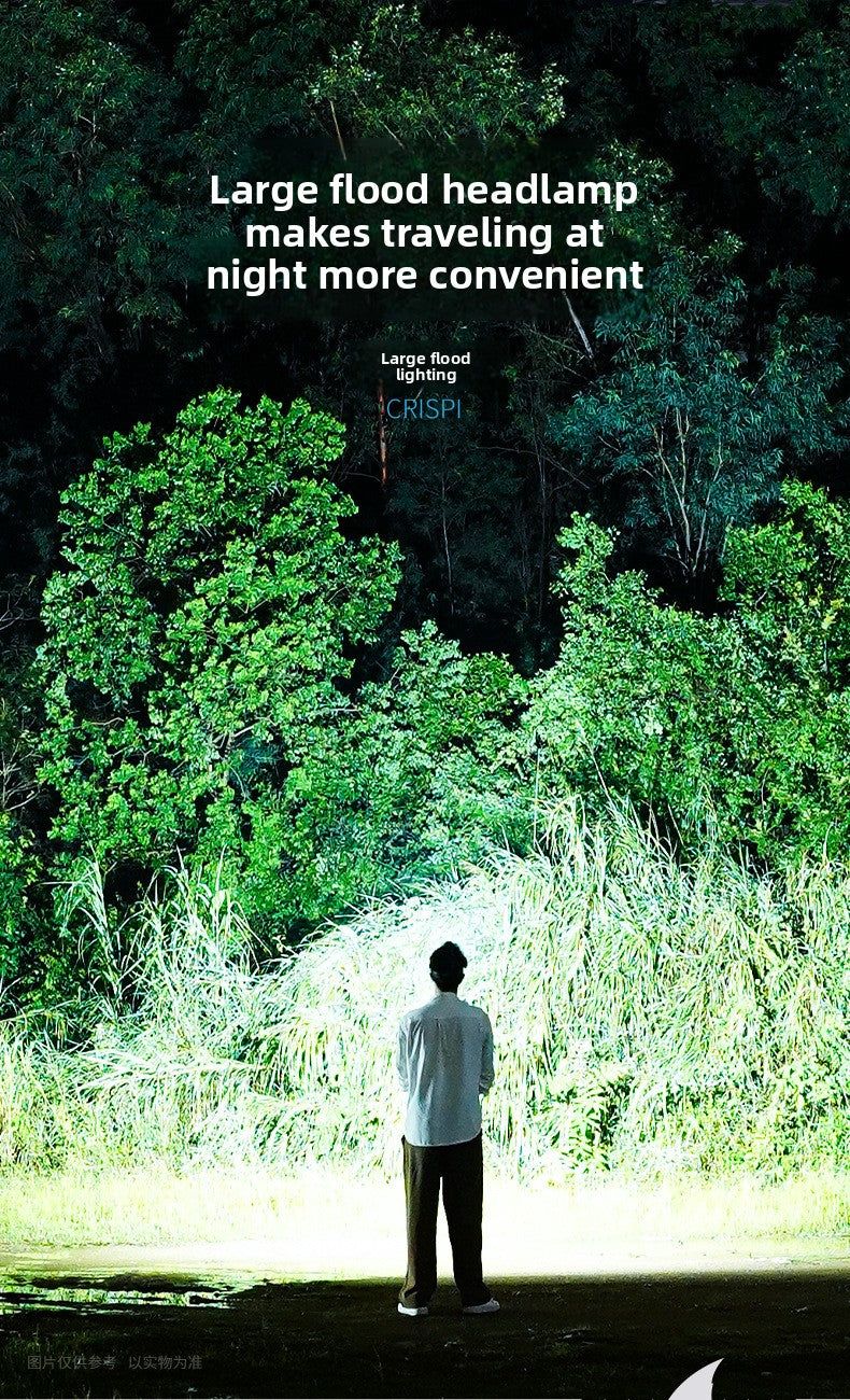 LED headlights, strong light, long-range shooting, handheld charging, outdoor night fishing flashlight, household ultra bright h