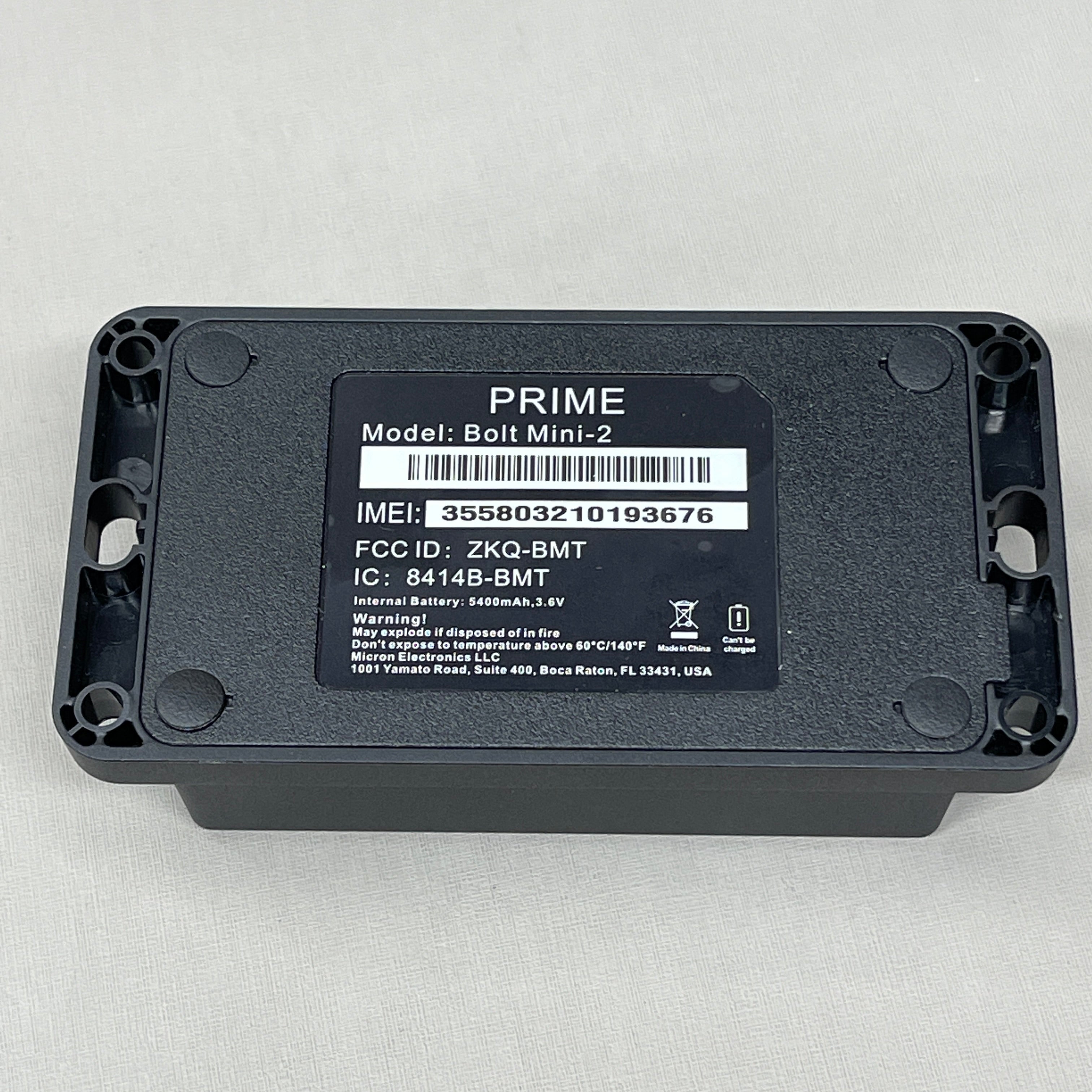 MICRON Prime Bolt MINI-2 Vehicle Fleet GPS Asset Tracker Black S2-H1565 (New)